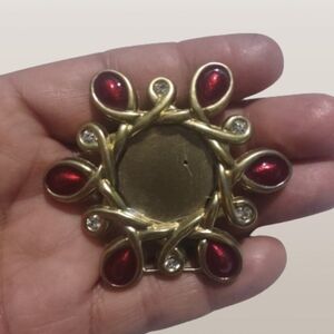 Mini picture frame Jay Strongwater, gold, Maroon Enamel Swarovski Accents